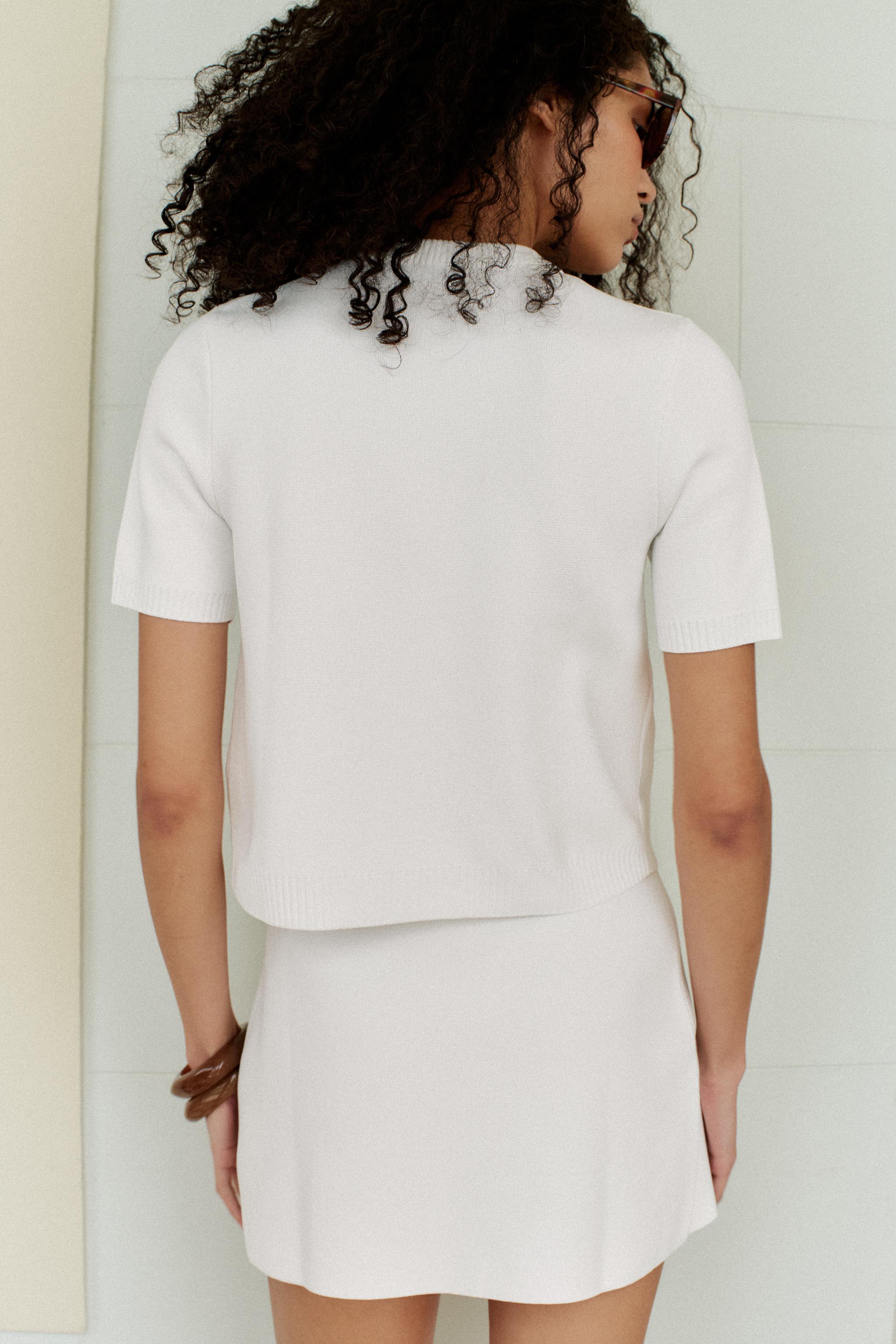 SHORT SLEEVE KNIT CARDIGAN